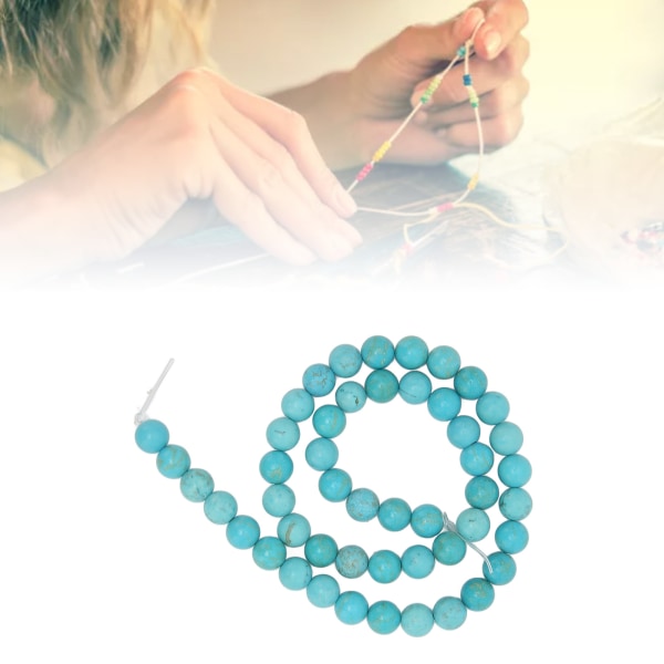 Turkos pärlor 8 mm blå glänsande natursten pärlor runda turkos pärlor för DIY Armband Halsband Örhängen
