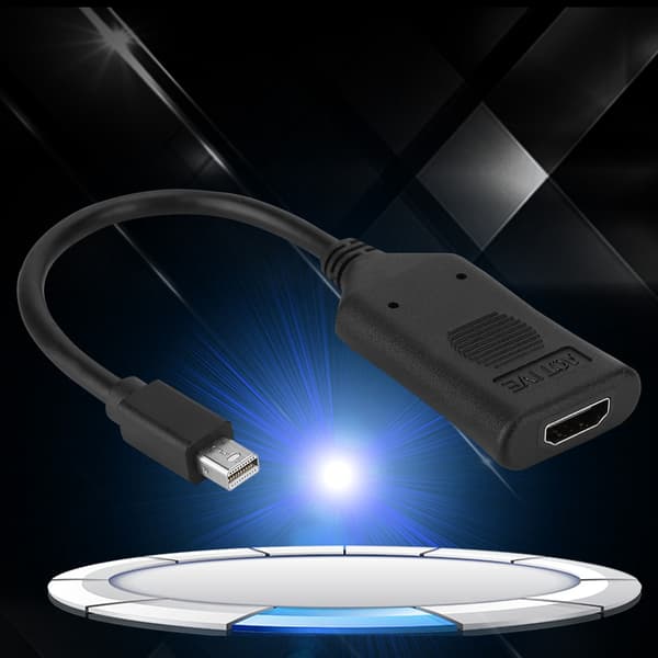 Cabledeconn 23cm Mini DP til HDMI Adapter Konverterkabel for DisplayPort 1.2