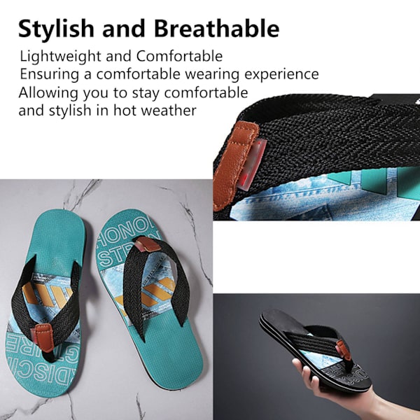 Herres Flip Flops Letvægts Komfortable 5 Point Flip Flop Thong Slides til Ferie Udendørs Aktiviteter Daglig Brug Green 42/260mm