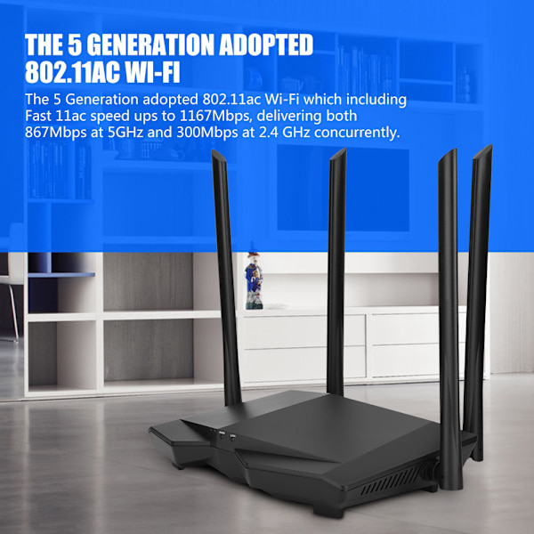 Tenda/ Tengda AC6  Hjemme Antenne Trådløs Router 1200M wifi 5G Transmissionshastighed