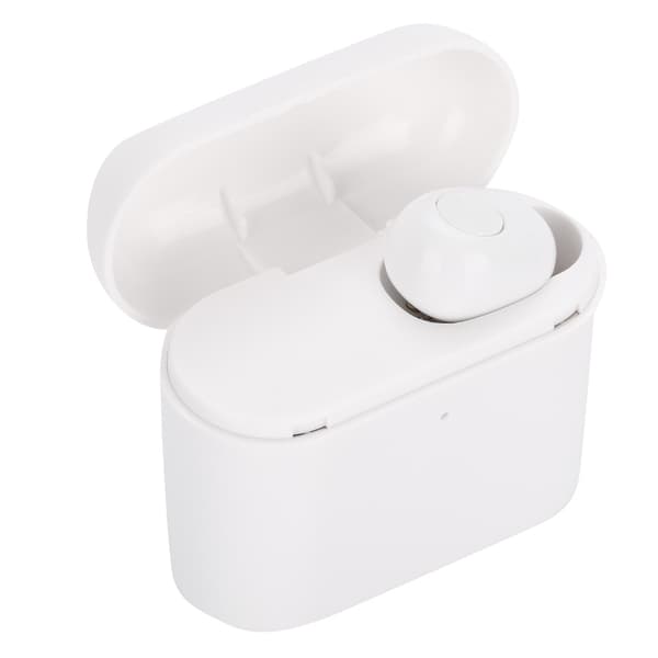 Nye Mini Earbuds Usynlige Trådløse Bluetooth Earphone Headset med Laderboks (Hvit)