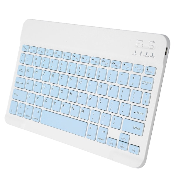 Tablet-tastatursnarveier Taster Automatisk søvn Ultra Slim BT-tilkobling Bærbar trådløst tastatur for IOS Tablet Pro Mini Sky Blue