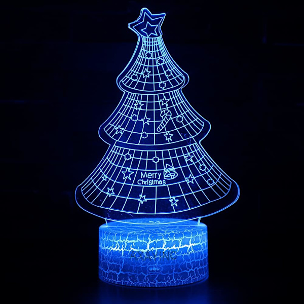 3D Nattlampa LED Illusion Skrivbordslampa 7 Färgbyten USB-kabel Touch-knapp Jul-födelsedagspresent Leksak för barn