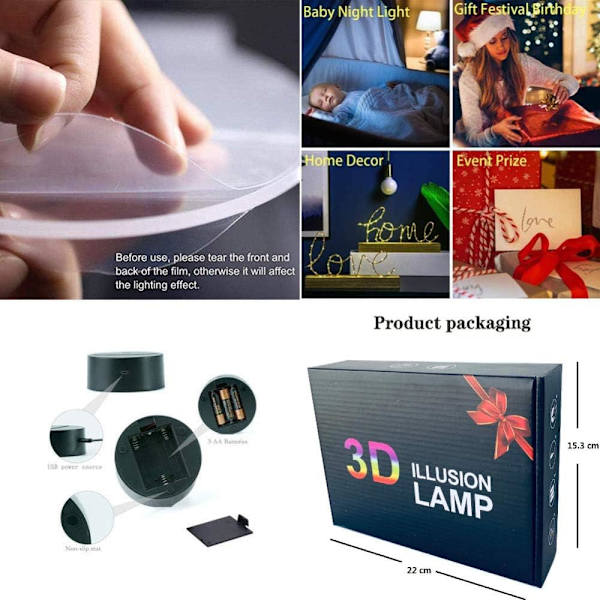 Smuk Gave 3D Natlys Zero Two 002 Darling in The FRANXX Anime Lampe Led Illusio