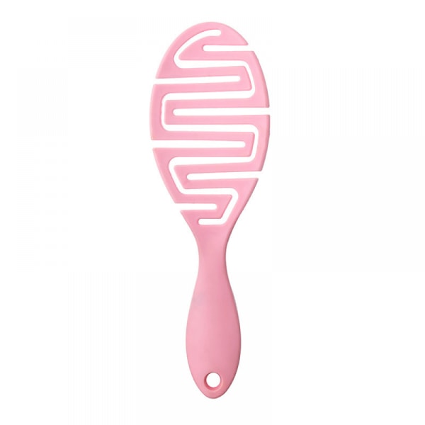 Sett med 2 uthullede hårbørster Hodebunnsmassasjekammer Hårstyling Detangler Rask føning utfiltringsverktøy for vått tørt krøllete hår (rosa)