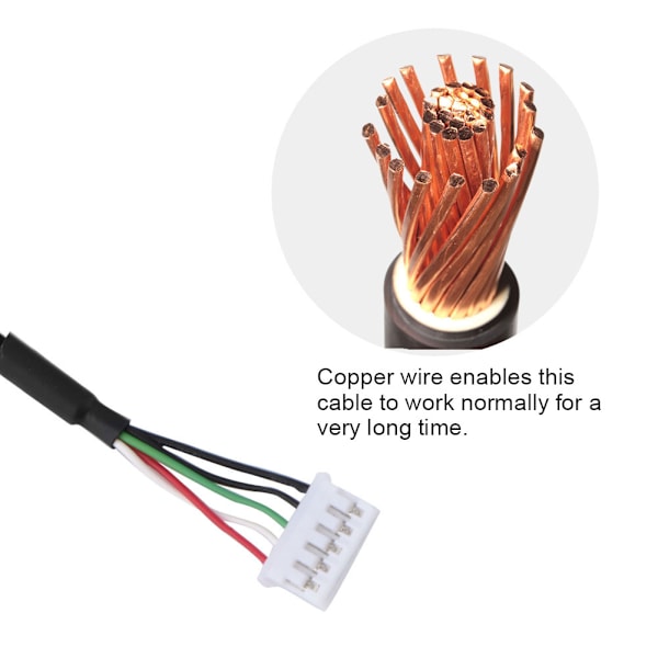 Professionel mus-kabeludskiftning 2,19yd Ingen fastklemt mus USB-kabeludskiftning til Rival 300