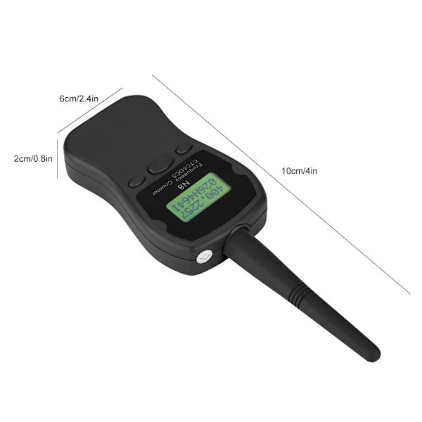 Handhållen frekvensmätare räknare testare enhet Walkie talkie Analog Subtone (Svart)