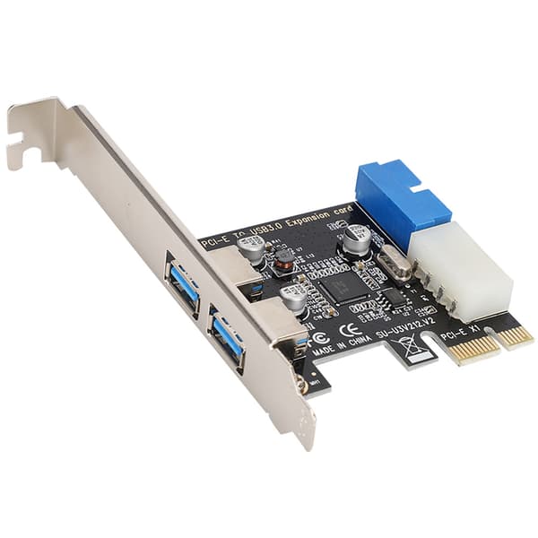 F2T2 PCI-E till USB3.0 Konverter Expansionskort 2 USB-port 5.0Gbps PCI-E Adapterkort