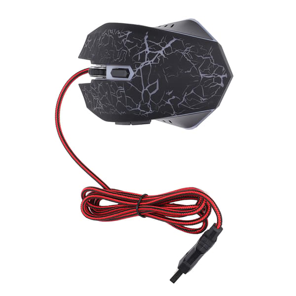 Kablet mus sort revne USB-port gaming belysning justerbart computer tilbehør
