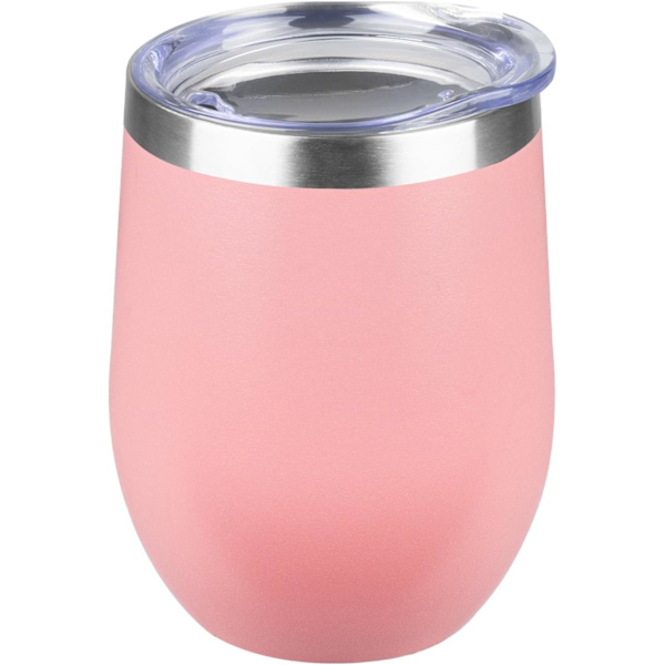 12OZ ruostumattomasta teräksestä valmistettu viinitumbler kannella. Varreton kaksinkertainen seinäinen eristetty viinitumbler. Viinilasi sopii erilaisiin tilanteisiin, juhliin Light Pink 1 PCS