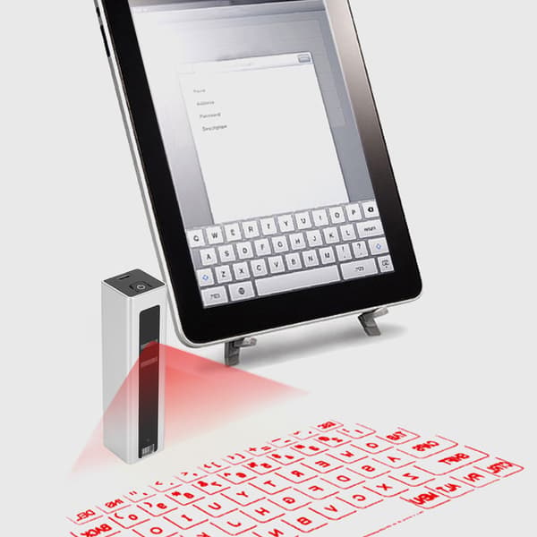 F2 Bluetooth Laser Projeksjon Virtuelt Tastatur Bærbart Trådløst Tastatur for IOS/Android Sølv