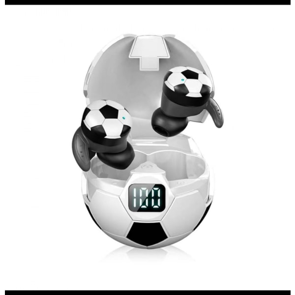 Soccerball Wireless 5.0 Earbuds HIFI Sound Touch Control Soccerball Shaped Earbuds and Charging Case Magnetic Necklace
