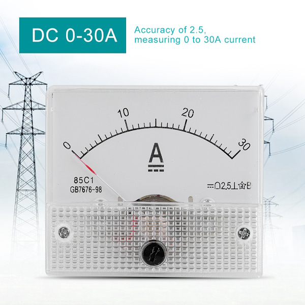 DC 0-30A DC Analog 85C1 Strømmåler Spændingsmåler 2,5 Nøjagtighed Spændings Analog Voltmeter Panel