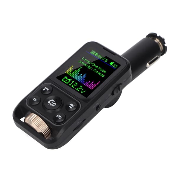Bluetooth FM-sender 12V-24V håndfri samtale Bluetooth billaderadapter Støtte PD30W QC18W hurtiglading Type 1