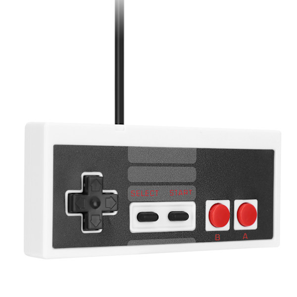 Klassisk trådbunden USB-spelhandkontroll, spelkontroll, ursprungligen designad för NES Mini värd (vit)