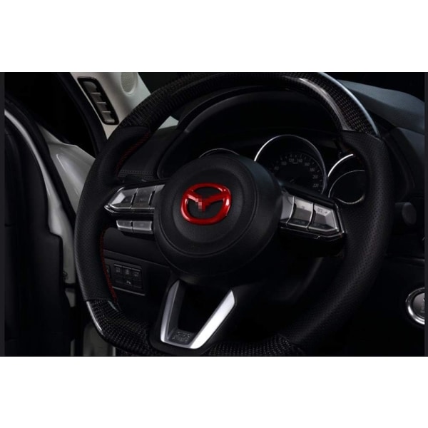 MAXDOOL Red Steering Wheel Cover Sticker Sequins Frame Trim for Mazda 3 6 CX-3 CX-5 CX-9 Interior Accessories (Red)