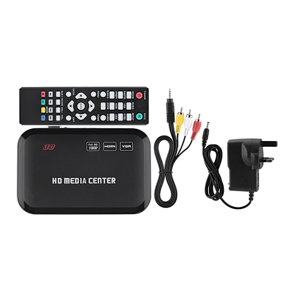 1080P VGA-medieafspiller Venstre Højre Lydkanaler VGA/HDmi AV/YPbPr Output Media Player
