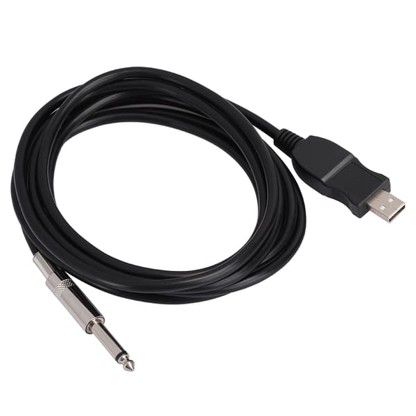 Bärbar gitarr USB-ljudkabel datortrådlänkanslutningsinstrument adapter svart 300 cm