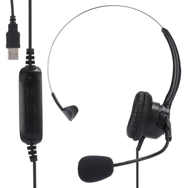 Headset Mono Ear USB-hovedtelefon Øretelefon Computer Notebook Øretelefon til Skype