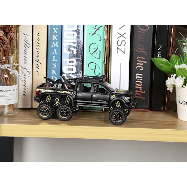 SASBSC Legetøjs Pickup Trucks til drenge F150 Raptor DieCast Metal Model Bil med lyd og lys til børn i alderen 3 år og opefter SORT