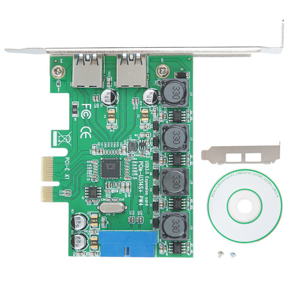 Skrivebordsdatamaskin PCI-E til USB 3.0+19pin 4 Strømforsyningsmoduser Utvidelsesadapter Riser-kort