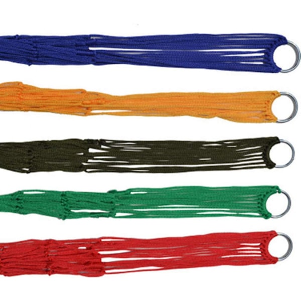 Hängmatta Hållbar Nylon Mesh Nät Rep Utomhus Resor Camping Trädgård Hängande Gunga Sovande Säng Bärbar, Blå