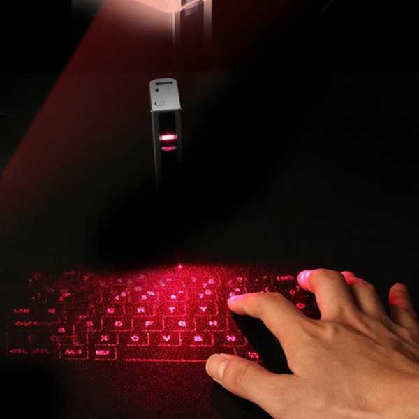 F3 Stor kapacitet Bluetooth Laser Projektion Virtuellt Tangentbord Trådlöst för IOS/Android Silver