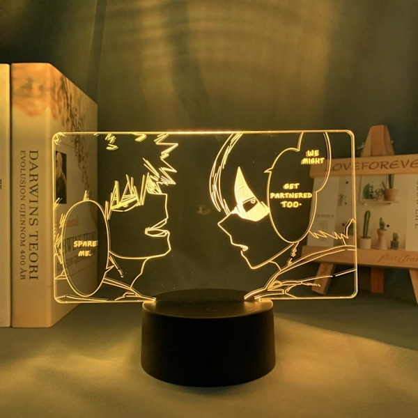 3D LED-lampe nattlys for barn Bakugo Katsuki LED nattlys Anime My Hero Academia lampe for barnerom dekor Shoto Todoroki 3D lampe bursdagsgave