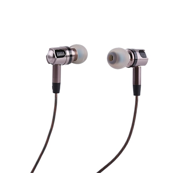 Universal In-Ear Avtakbar Design Stereo Musikk Øretelefoner med Mikrofon for Smartphone Gun-Gray