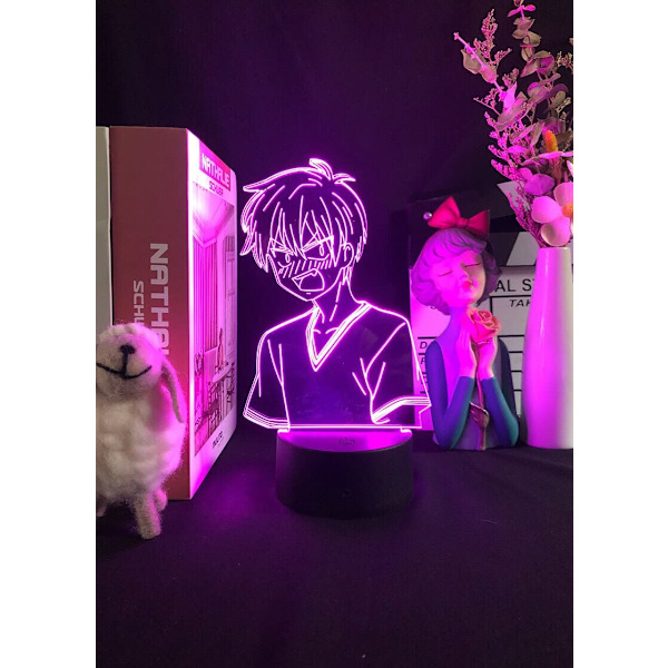Akryl LED 3D Natlampe Frugtkurv Kyo Sohma Anime Skrivebordslampe Teenagers Værelse Atmosfære Natlys RGB Farve Lava Base