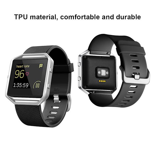 TPU Twill -rannekke Fitbit Blaze -älykelloon (musta, S)