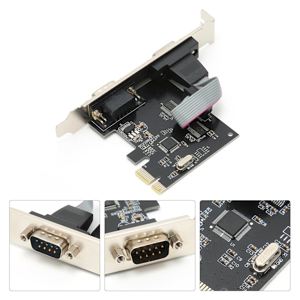 Udvidelseskort PCIE til 2 seriel port konverteradaptercontroller til Windows/Linux/OS X stationær pc