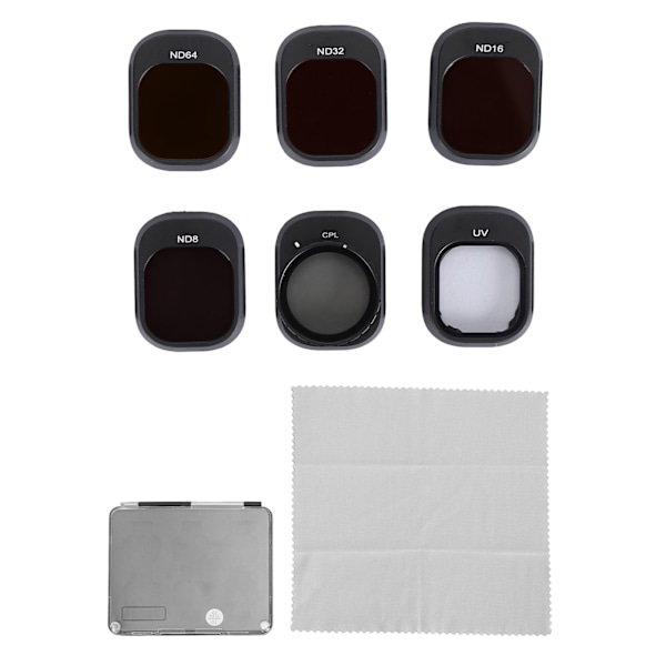 6-delad drönarkamerans filterset med justerbar UV CPL ND8 ND16 ND32 ND64 drönlinsfilter med förvaringslåda för Mini 4 Pro