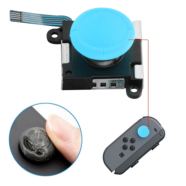 Til Nintendo Switch Joy-Con Til NS 3D Analog Stick Sensor Med Skruetrækker Reparationsværktøjer (Blå)