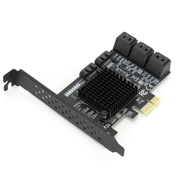 PCI E til SATA3.0 utvidelseskort 8 porter adapter stigerkort stasjonær datamaskin tilbehør