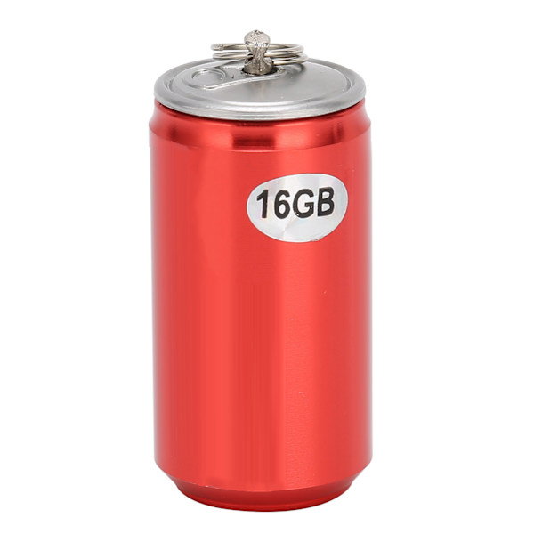 Snygg USB-minne i form av en burk, unik U-disk för fillagring, röd (16 GB)