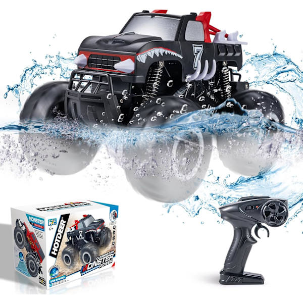 Fjärrstyrda amfibiebil leksaker - 360° snurrning terräng RC lastbil för all terräng - 1:16 IPX7 vattentät RC monsterbilar pool leksaker födelsedagspresent