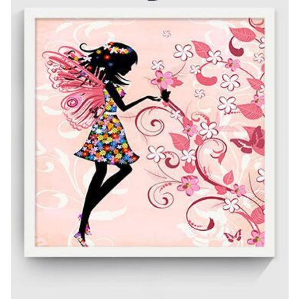 Wekity Blomsterfe Vægkunst Lærredstrykplakat, Enkelt Mode Vandfarve Kunsttegning Dekor til Hjem Stue Soveværelse Kontor og Børneværelse