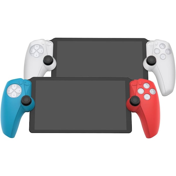 Kontrollerhud for PS5 PlayStation Portal Håndgrep Deksel Håndholdt Spillkonsoll Anti-Skli Beskyttende Deksel Etui (rød&blå)