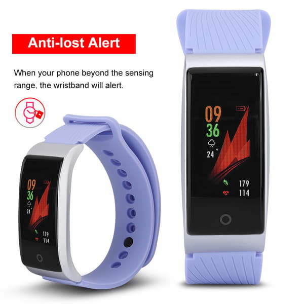 30-dages standby smart armbånd dynamisk statisk hjertefrekvens blodtryksmonitor armbånd-lilla