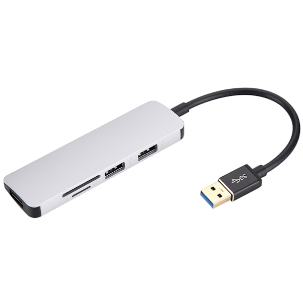 USB3.0 To USB3.0*3 Splitter Adapter 5Gbps 3.0 Splitter Adapter Converter TF/SD Converter Silver