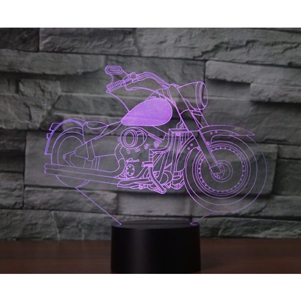 3D Motorcykel Fjernbetjening 16 Farve Natlys Illusion Akryl LED Bord Sengelampe Børneværelse Skrivebords Dekoration Fødselsdagsgaver Legetøj til Børn
