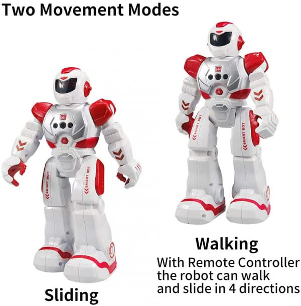 Fjernbetjent robot til børn, intelligent programmerbar robot med infrarød controller legetøj, dans, sang, moonwalk og LED-øjne, gestussensor