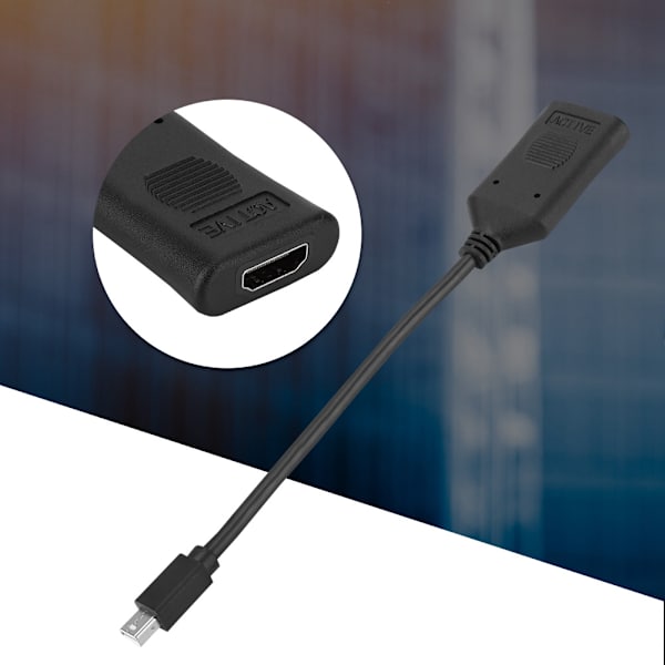 Cabledeconn 23cm Mini DP till HDMI Adapter Konverterkabel för DisplayPort 1.2