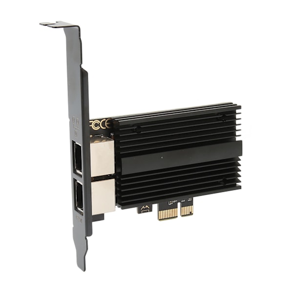 PCIe Netværkskort 2.5Gbps Dual Port Guldbelagt Pin Aluminiumlegering Gigabit Ethernet-kort til Server Desktop Gaming