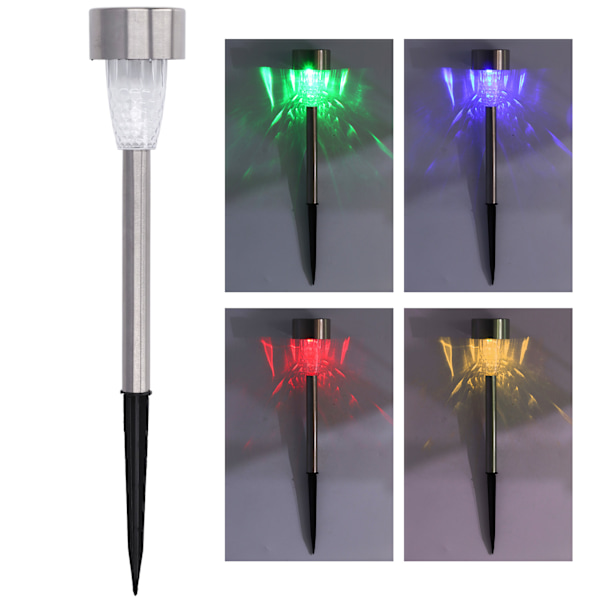 12 st solcellslampor för gräsmatta med RGB-färg, ljussensor, IP44 vattentät LED-lampor för parker, trädgårdar och pooler
