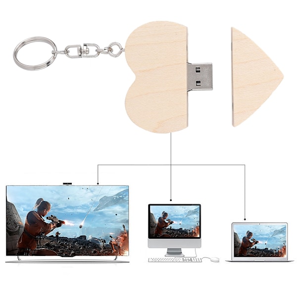 Lönn Hjärta Form Data Lagring USB 2.0 Flash Drive U Minne Disk  Kompatibel USB1.1(8GB)