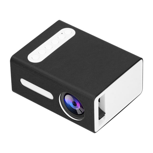 Mini-kotiprojektori, kannettava LED-kotimediavideon toistolaite, lasten teatteri T300 100240V (mustavalkoinen EU-pistoke)