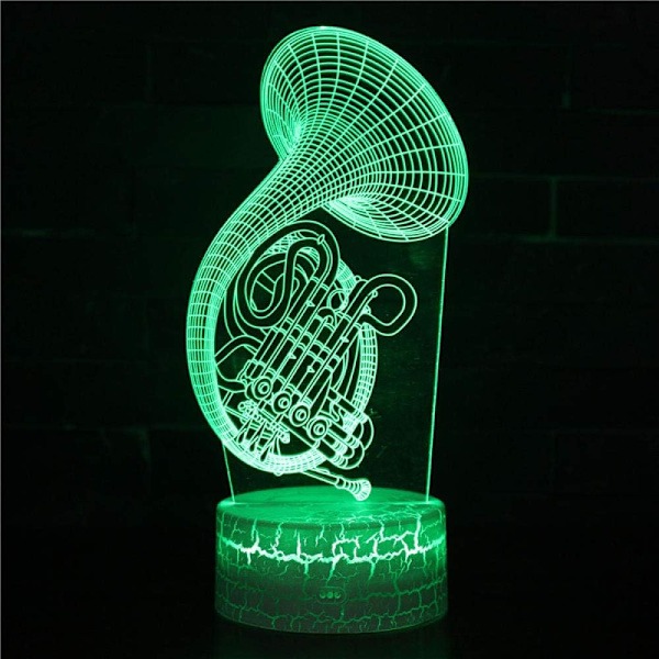 3D Illusion Lampe Stor Stemningslys 7 Farveskiftende Akryl LED Natlampe USB Kabler Soveværelse Skrivebord Dekoration