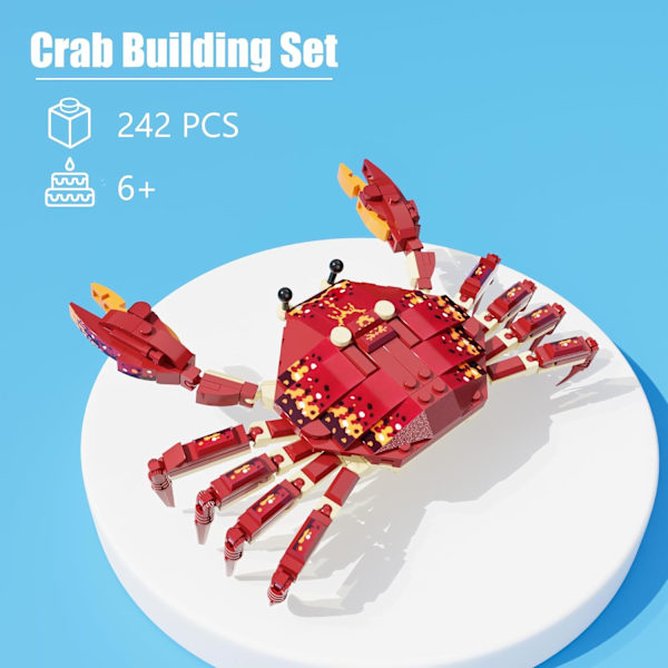 Ocean Animal Building Blocks, Deep Sea Creatures Building Toy Set til børn dreng pige krabbe(242PCS)